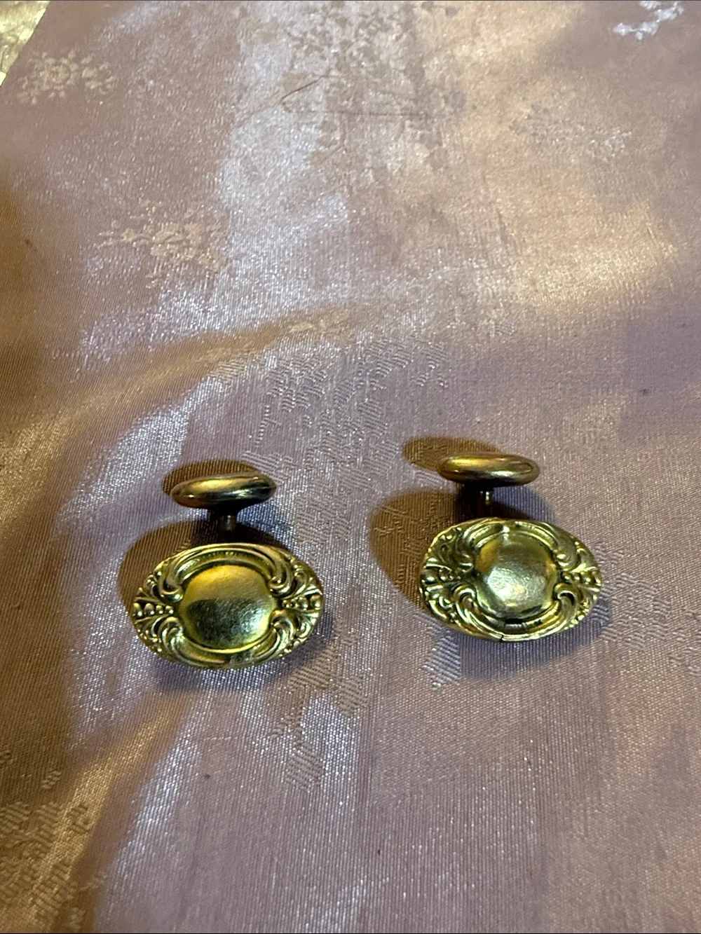 Antique  Ornate gold, plated, or filled Cufflinks - Gold Tone